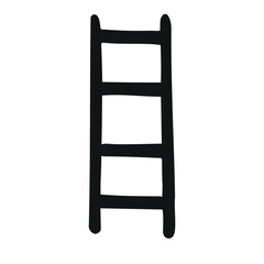 Vector hand drawn sketch doodle stairs silhouette isolated on white background