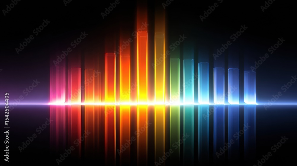 Poster emotional spectrum bar displaying glowing segments in vibrant colors against a dark background