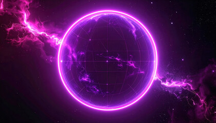 A neural network of the world, depicted as a three-dimensional diagram against a black backdrop, with AI beams emitting a neon glow. The image is of exceptional quality.