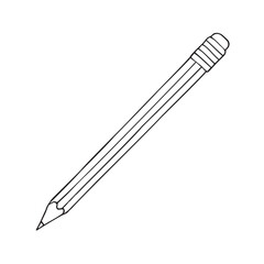 Vector hand drawn sketch doodle outline pencil isolated on white background