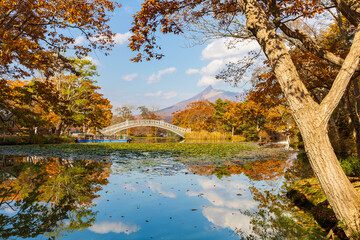 日本の風景・秋　北海道　紅葉の大沼公園
