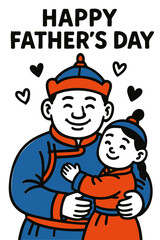 Happy Father's Day with Asian Father and Child