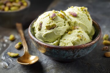 Freshly Made Pistachio Ice Cream Available