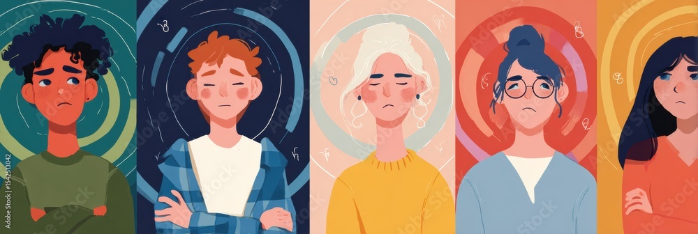 Poster emotions expressed by individuals impacted by bullying in a circular design