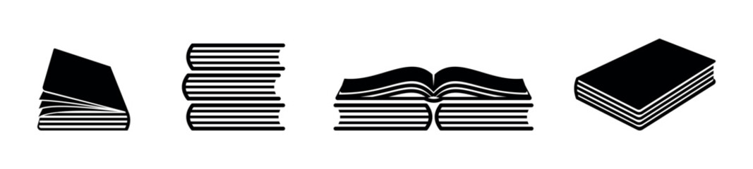 Book icon set, Various Book Vector Line Drawing Icon Sets, Open book, closed book icon vector illustration, Book clipping.