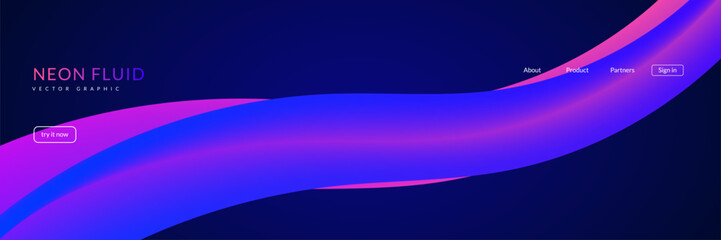 3d Gradient Shape. Beautiful Abstract Liquid Fluid Background. Color Design For Creative Bg. Dynamic Digital Flow In A Modern Colourful Vector Curve. Blue And Purple 3d Gradient Shape.