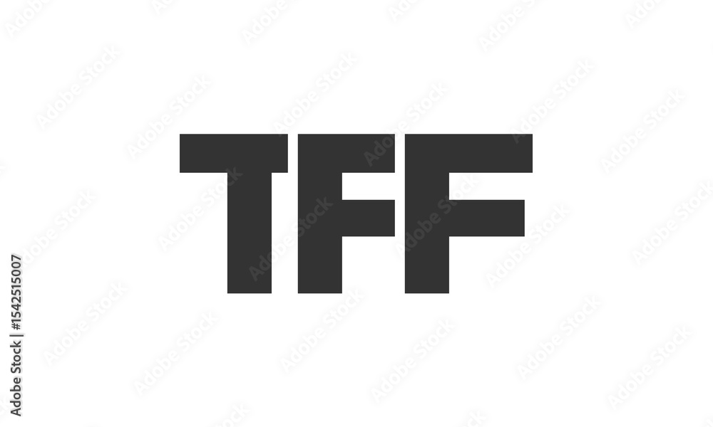 Fototapete tff logo design template with strong and modern bold text. initial based vector logotype featuring s