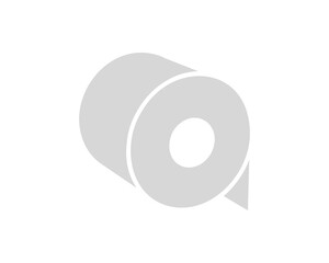 Abstract minimalist grey roll icon.  Perfect for concepts of beginnings, process,  continuity, or resource management.