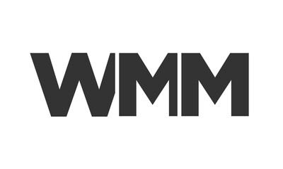 WMM logo design template with strong and modern bold text. Initial based vector logotype featuring simple and minimal typography. Trendy company identity.