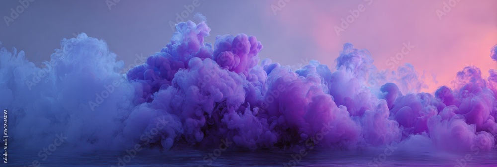 Aufkleber Colorful Fading Blobs of Mist Dissolve Into a Captivating Atmosphere at Sunset