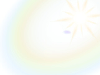 Obraz premium Sun rainbow glare on isolated on transparent background. Sunlight with lens flare effect on a real transparent background. PNG illustration