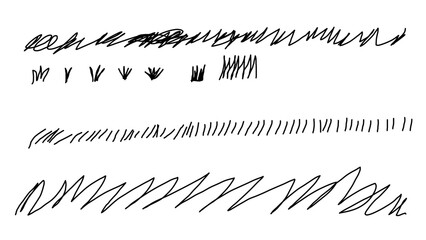 Fototapeta premium Doodle scribble grass for design projects on a transparent background