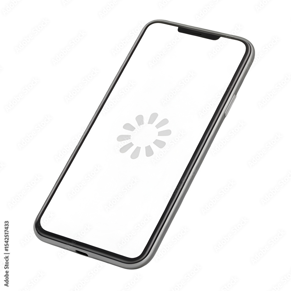 Poster grey smartphone 3 d model loading icon display mobile phone