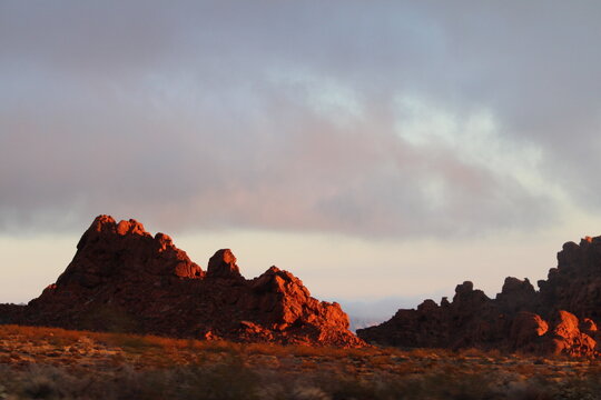Sunrise canyon view in Neveda desert