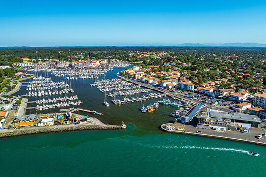 Capbreton from a drone, Landes, Nouvelle-Aquitaine, France, Europe