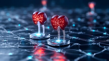 Lungs, network, digital, map, health, global, technology, connection, disease, research