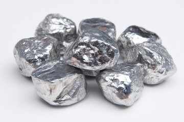 silver chunks on a light backdrop