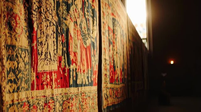 The Lady and the Unicorn Tapestries at Mus?e de Cluny, Paris with Soft Lighting