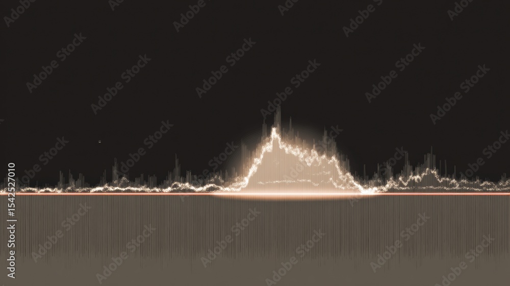 Aufkleber faint pulse line transitions into sos signal on beige background showing urgency and distress