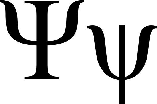 Clean black and white vector of the Greek letter Psi (uppercase and lowercase). Ideal for educational, scientific, and mathematical designs, representing the twenty-third letter of the Greek alphabet