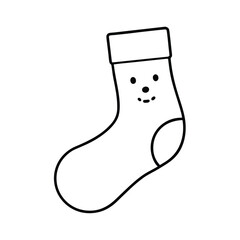 Adorable snowman face design on a sock perfect for winter holiday crafts apparel and festive prints