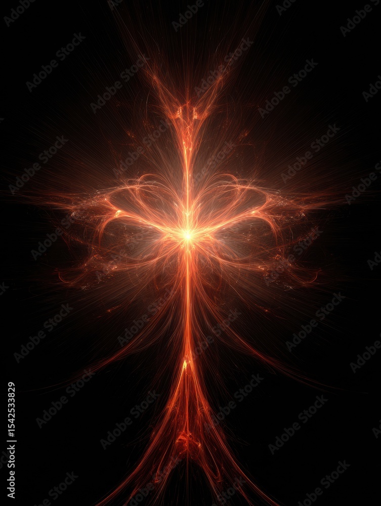 Aufkleber Bursting Fiery Abstract Lines Radiate From a Vibrant Center, Creating a Captivating Visual Experience That Engages the Imagination