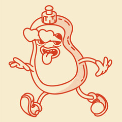 Smiling retro mascot bottle. Perfect for dish soap, shampoo or cleaner ads. Vintage character in love