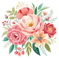 The watercolor drawing of flowers in this set is a big floral illustration set. Stock PNG clip art