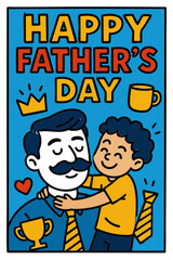 Title: Happy Father's Day Fun with Son on Shoulders