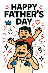 Title: Happy Father's Day Fun with Son on Shoulders