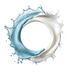 Circular Fluid Frame on Transparent Background