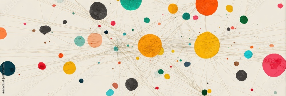 Poster Emotion Map Displaying Connections Among Various Feelings With Vibrant Dots Representing Different Emotional States and Their Relationships
