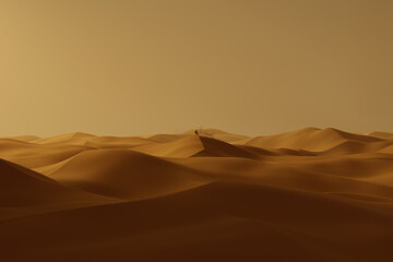 colorful sand dunes in the evening light. 3D Rendering