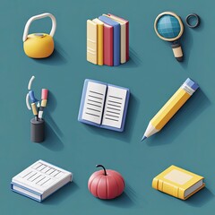 3d rendering Back to School:  Essential Supplies & Learning Tools AI Generative