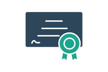 Certificate icon. solid icon style. icon related to assessment. business elements vector illustration