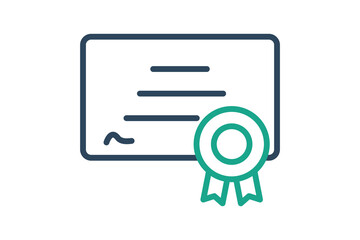 Certificate icon. line icon style. icon related to assessment. business elements vector illustration