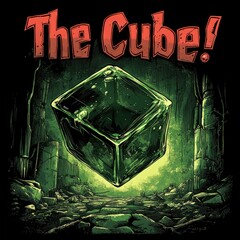 3d rendering Mysterious Green Cube: A Post-Apocalyptic Enigma AI Generative