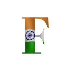 Indian Flag Letter F Design A Patriotism Graphic Concept