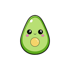 Fototapeta premium Kawaii Avocado with Heart Shaped Eyes