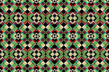 Ethnic seamless patterns with simple shapes. Tribal and ethnic fabrics. African, American, Mexican, Indian styles. Simple geometric pattern elements are best used in design, textile printing.
