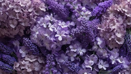 A vibrant display of purple flowers.