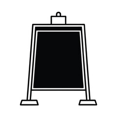 Bulletin board on public sidewalk clean line scene Vector illustration