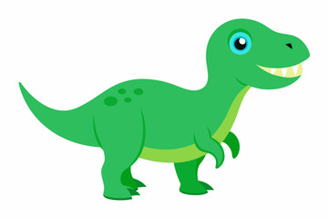Obraz premium Friendly Green Cartoon Tyrannosaurus Rex Illustration 1