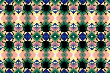 Ethnic seamless patterns with simple shapes. Tribal and ethnic fabrics. African, American, Mexican, Indian styles. Simple geometric pattern elements are best used in design, textile printing.