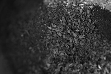 Macro texture of dried tea leave for the tea bag