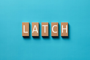 There is wood block with the word LATCH. It is an abbreviation for Location, Alphabet, Time,...