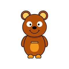 Obraz premium Cute Vector Illustration of a Smiling Cartoon Bear