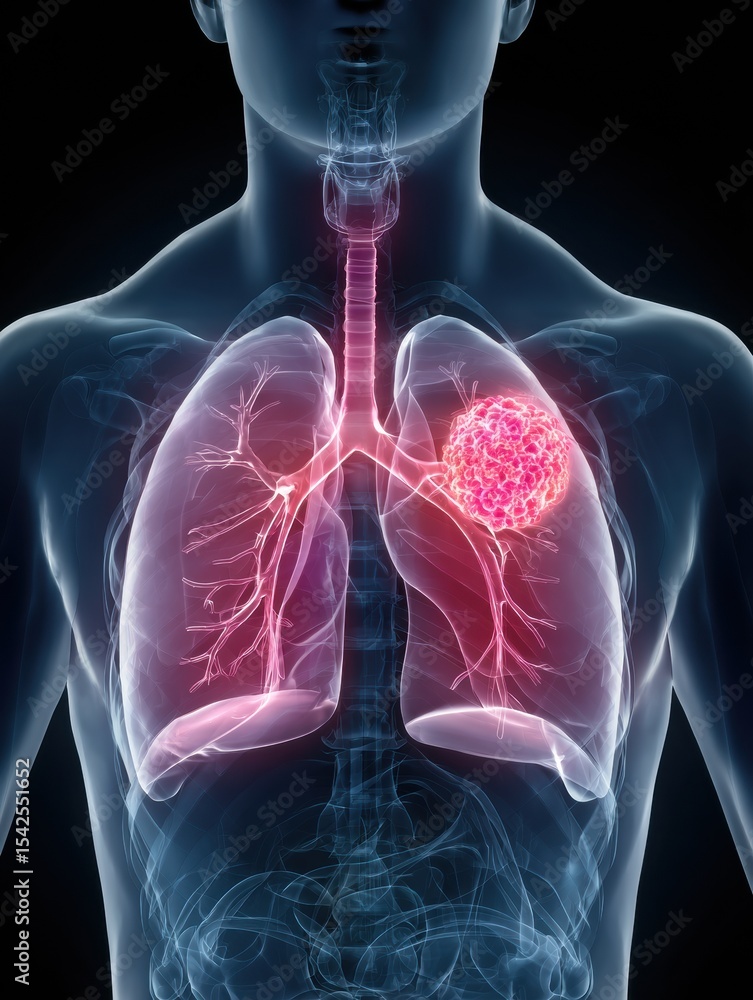 Aufkleber early symptoms of lung cancer visual chart providing vital insight into respiratory health and warni
