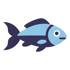 Fototapeta premium Simplified Aquatic Creature Illustration with Blue and Purple Tones
