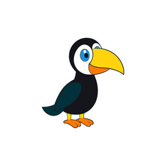 Naklejka premium Cute Vector Illustration of a Smiling Cartoon Toucan
